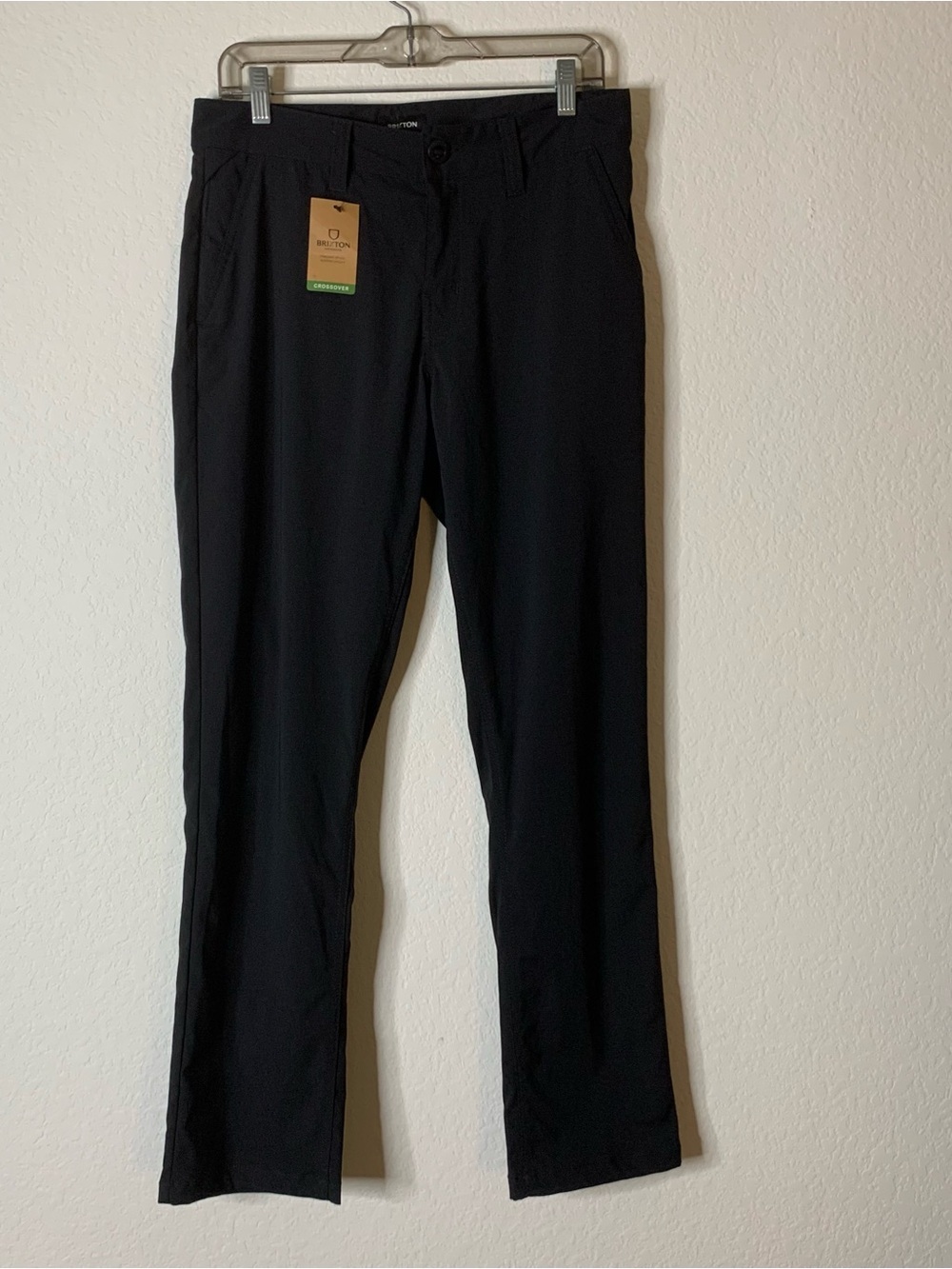Brixton Mens black crossover nylon choice standard fit pants 30 NWT